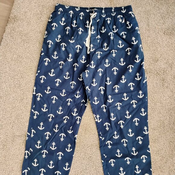 Men's Blue Nautica Sleep Pants with Anchors Size X-Large - Picture 1 of 7
